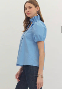 Entro - Ruffled Neck Top