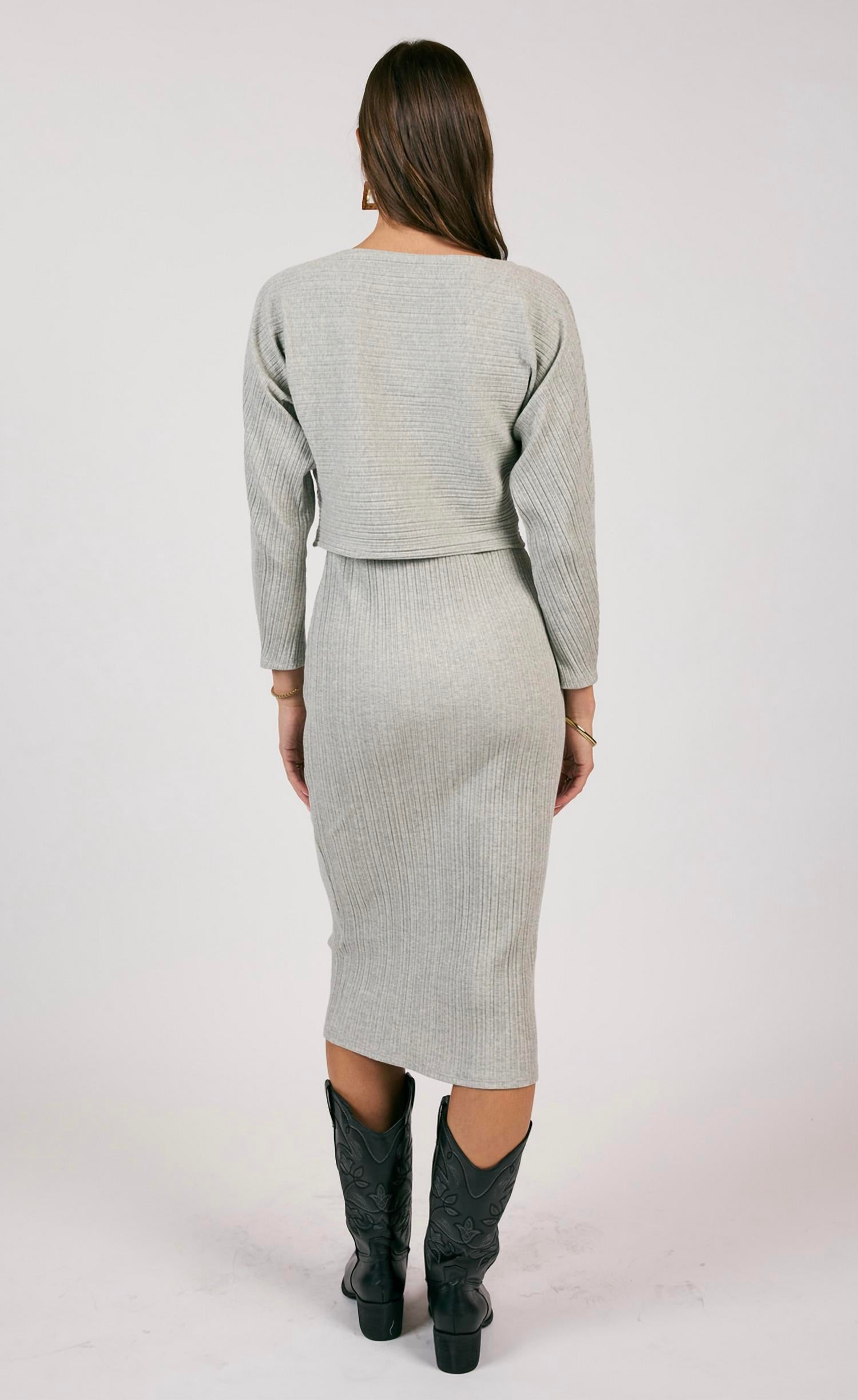 Sage The Label - Take A Walk Ribbed Knit Top And Dress Set