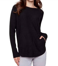 Charlie B - Plushy Knit Sweater With Front Pockets