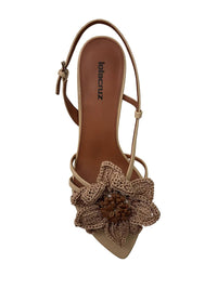 Lola Cruz - Women's Jazmin Mule Flower Kitten Heel