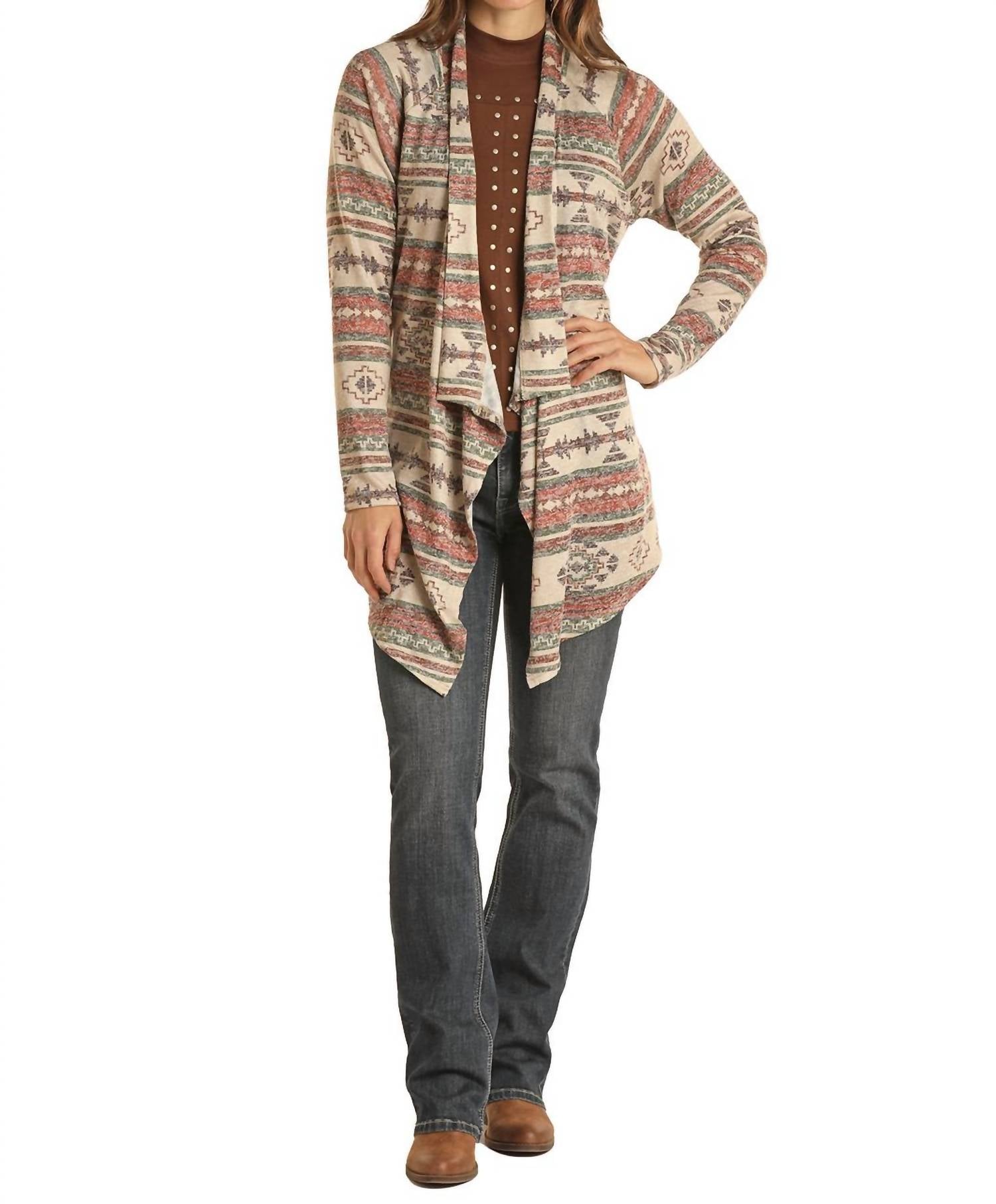 Panhandle - Aztec Cascading Lightweight Cardigan