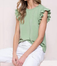 Hailey & Co - Ruffle Short Sleeve Relaxed Fit Top