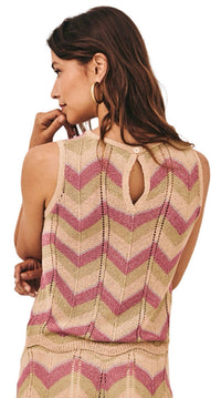 Nekane - Jacquard Zigzag Knit Top