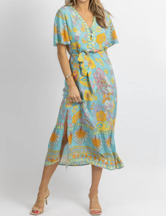 BUTTERFLY SLEEVE MIDI DRESS