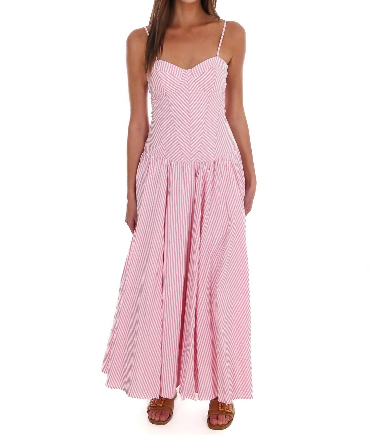 TCEC Oceanview Striped Maxi Dress in pink - women's dress - view 5