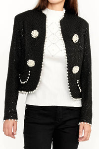 Frank Lyman - Sequin Bolero Jacket With Pearls