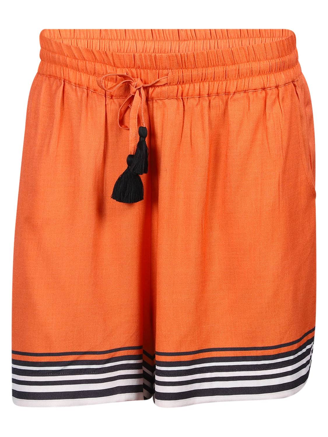 Islapayal - Elastic Waistband Border Trims Shorts