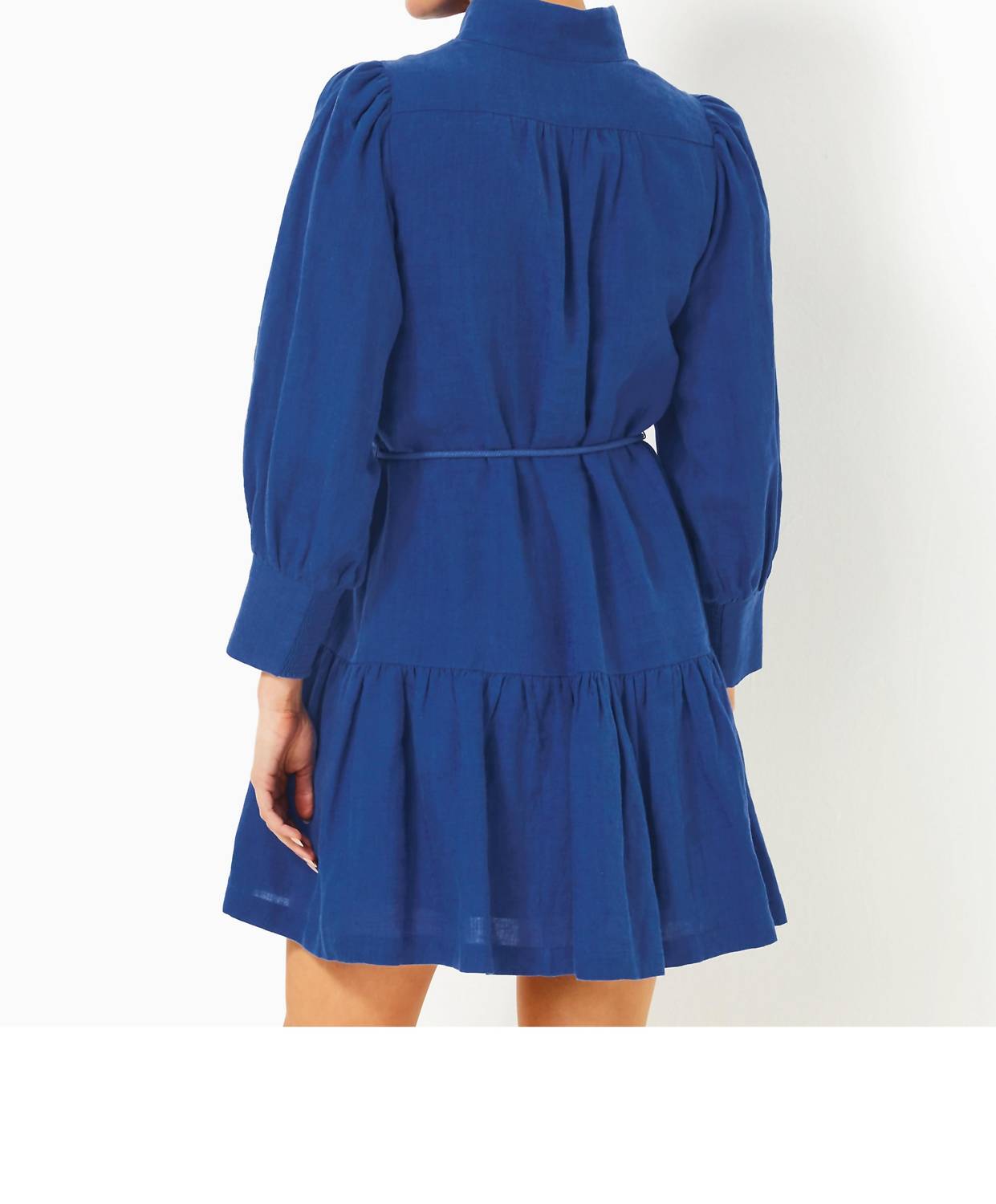 Lilly Pulitzer Drena Linen Mini Dress in martinique blue - women's dress - alternate view
