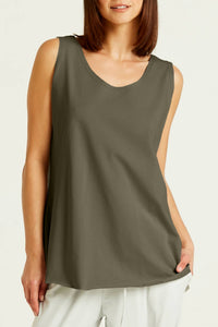 Planet By Lauren G. - Cotton Lycra Shirtail Tank