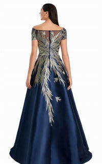 Daymor - Illusion Neck Short Sleeve A-line Dress