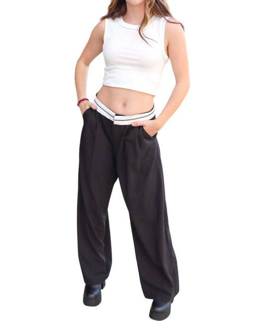 Signature8 - Contrast Foldover Waist Pants