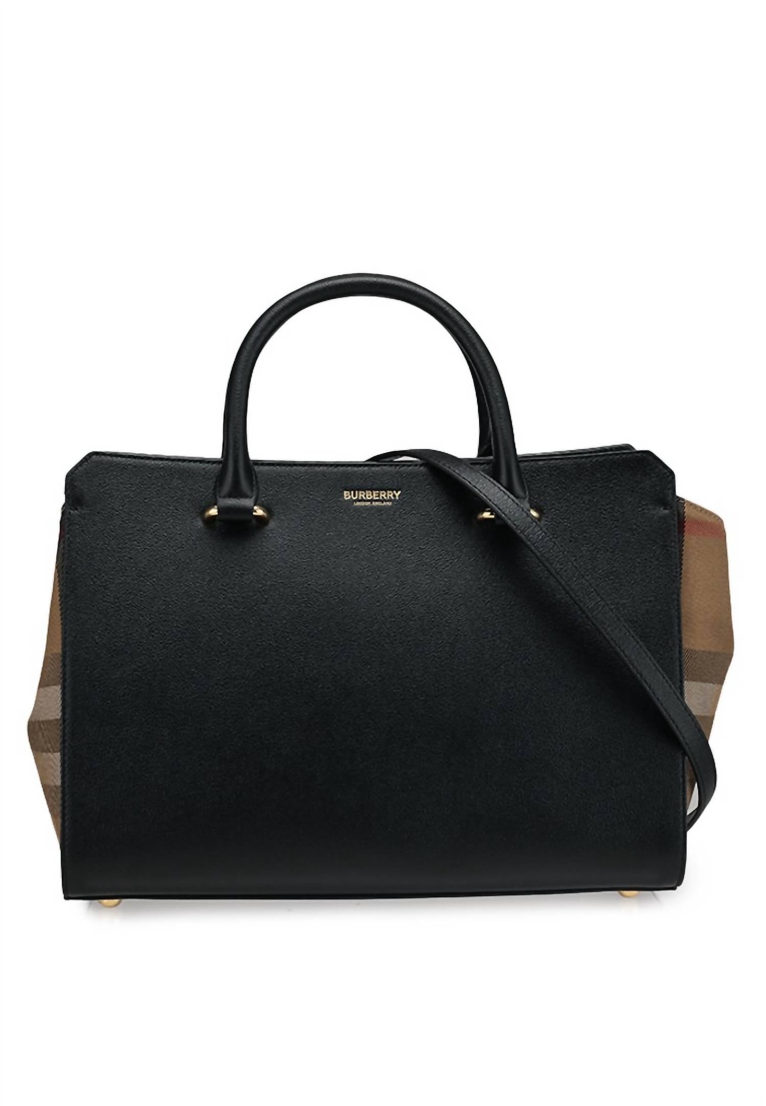 Burberry - Women's Banwell Small Leather Check Tote Bag