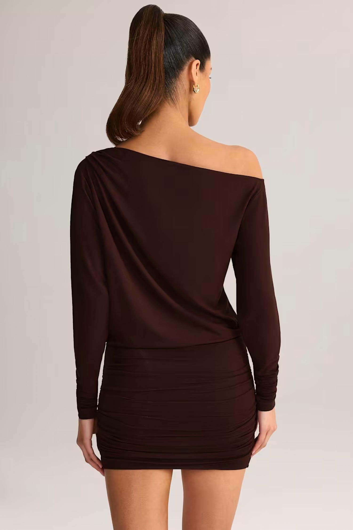 Oh Polly - Mira Modal Off-shoulder Wrap Mini Dress