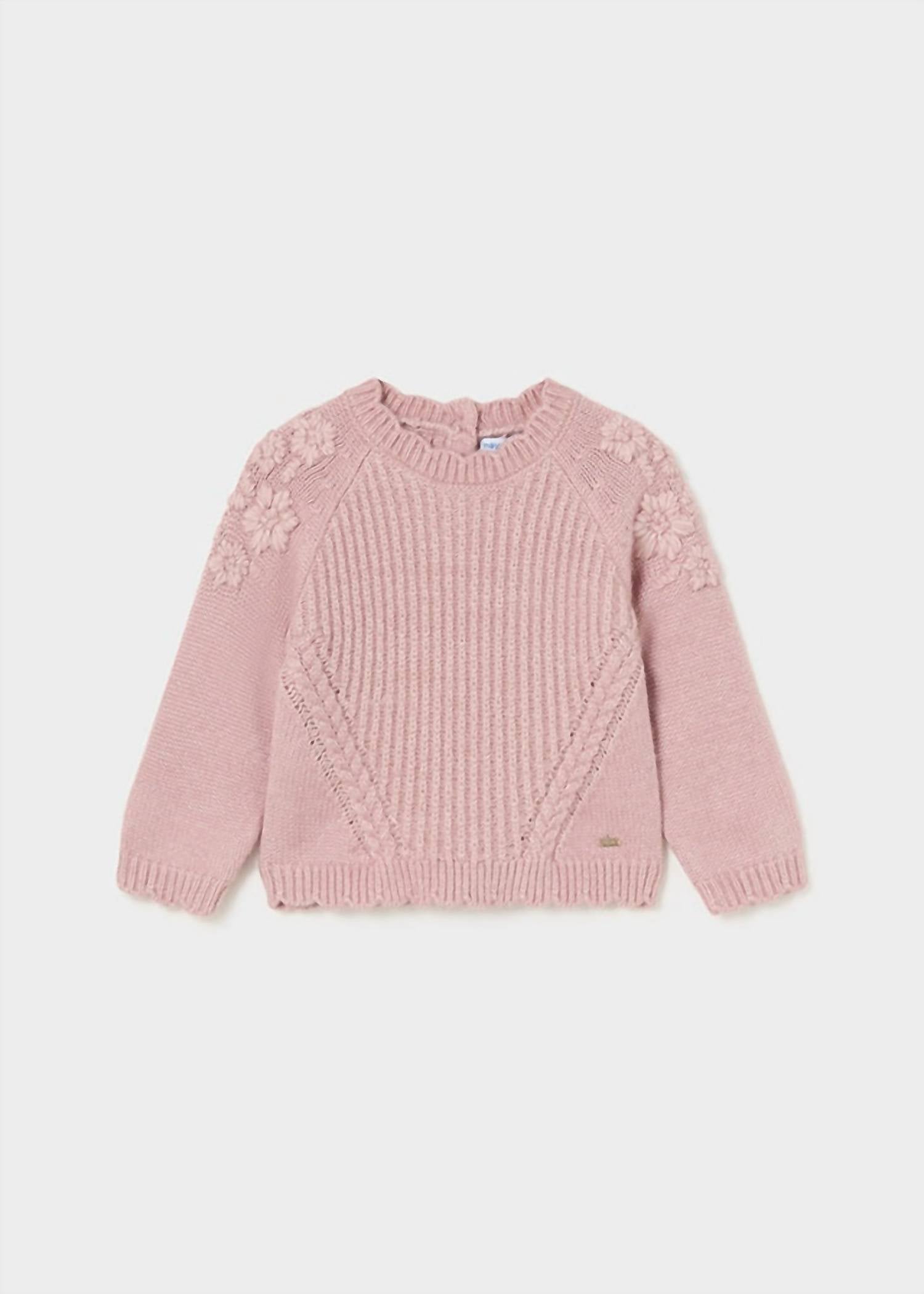 Mayoral - Girls' Floral Knit Sweater
