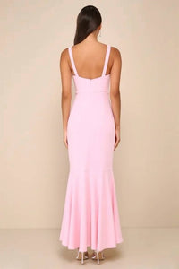 Lulus - Romantic Destiny Square Neck Trumpet Maxi Dress