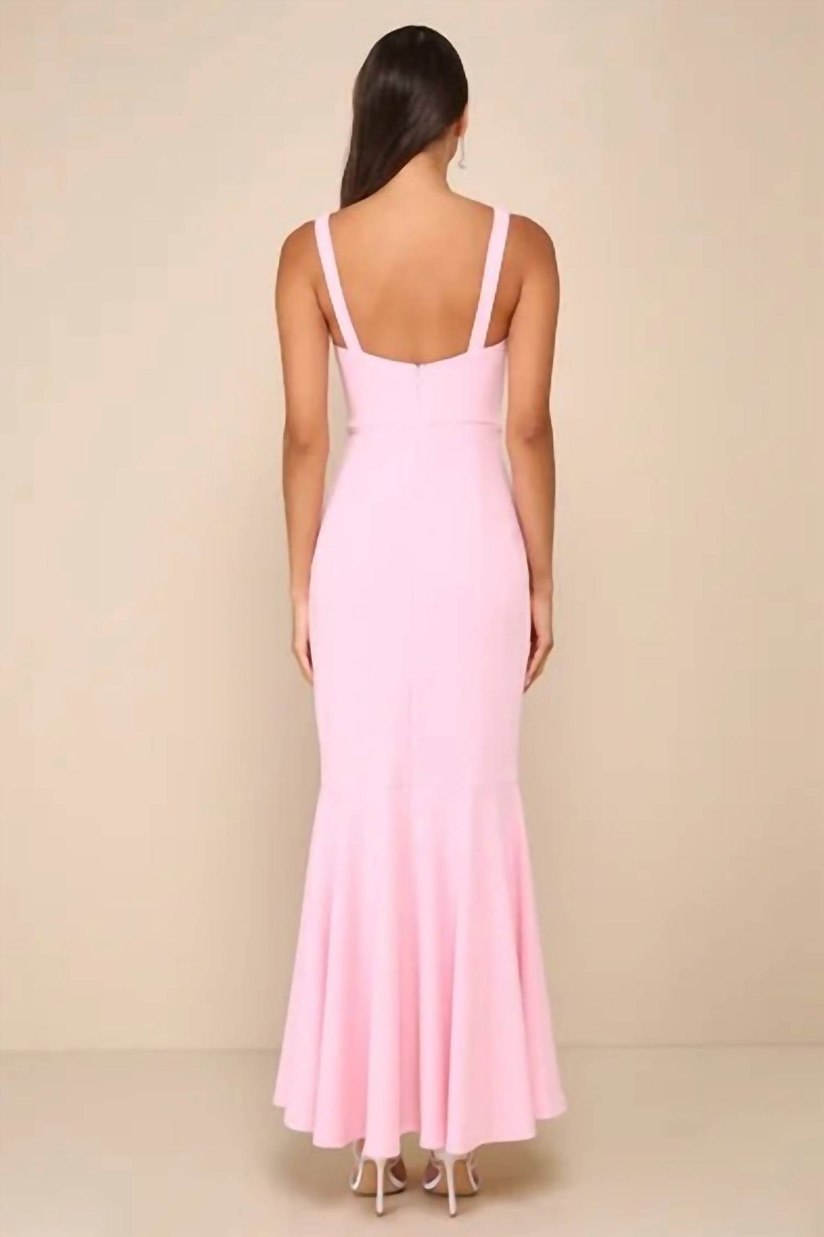 Lulus - Romantic Destiny Square Neck Trumpet Maxi Dress
