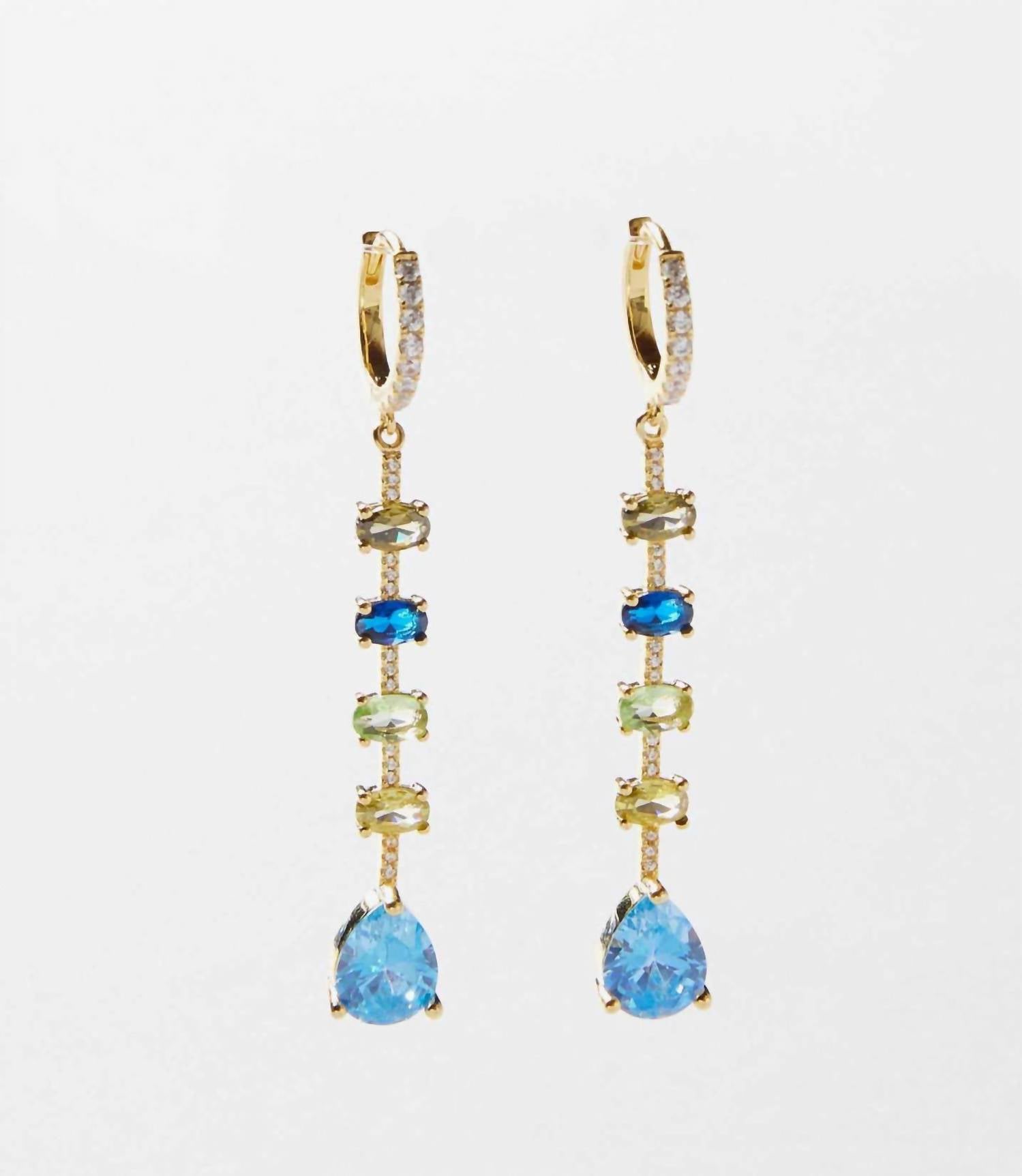 NATIVE GEM Women's Multi Gemstone Drop Earrings in azure - women's jewelry