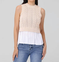 525 America - Camilia Mixed Media Cable Tank