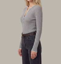 525 America - Emmeline Rib Layered Henley Sweater