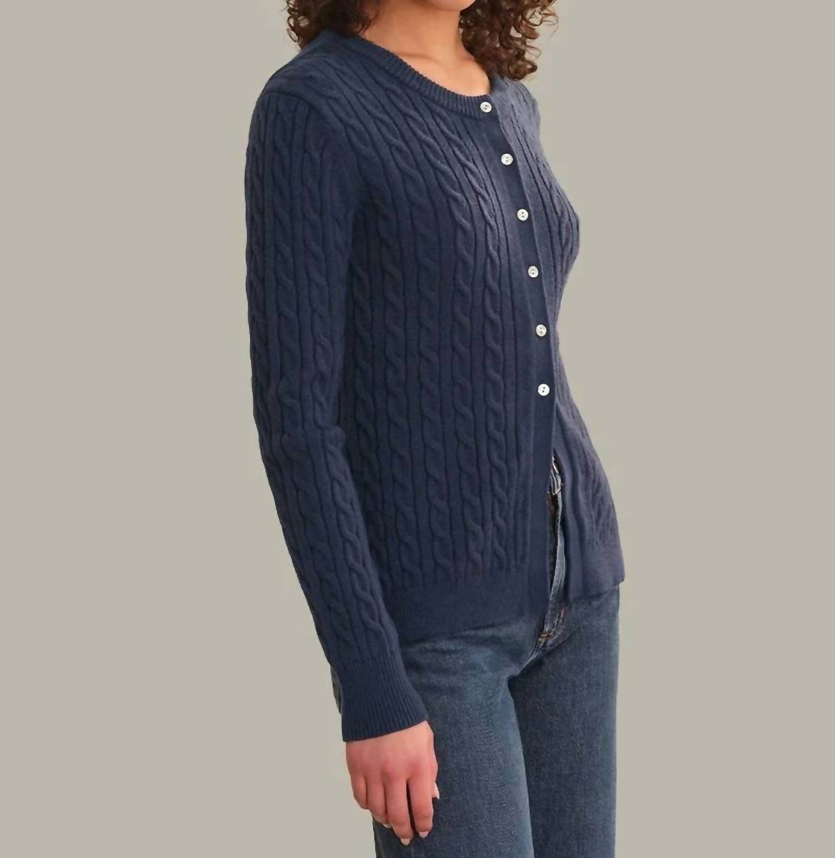 525 America - Juliette Cable Split Hem Cardigan