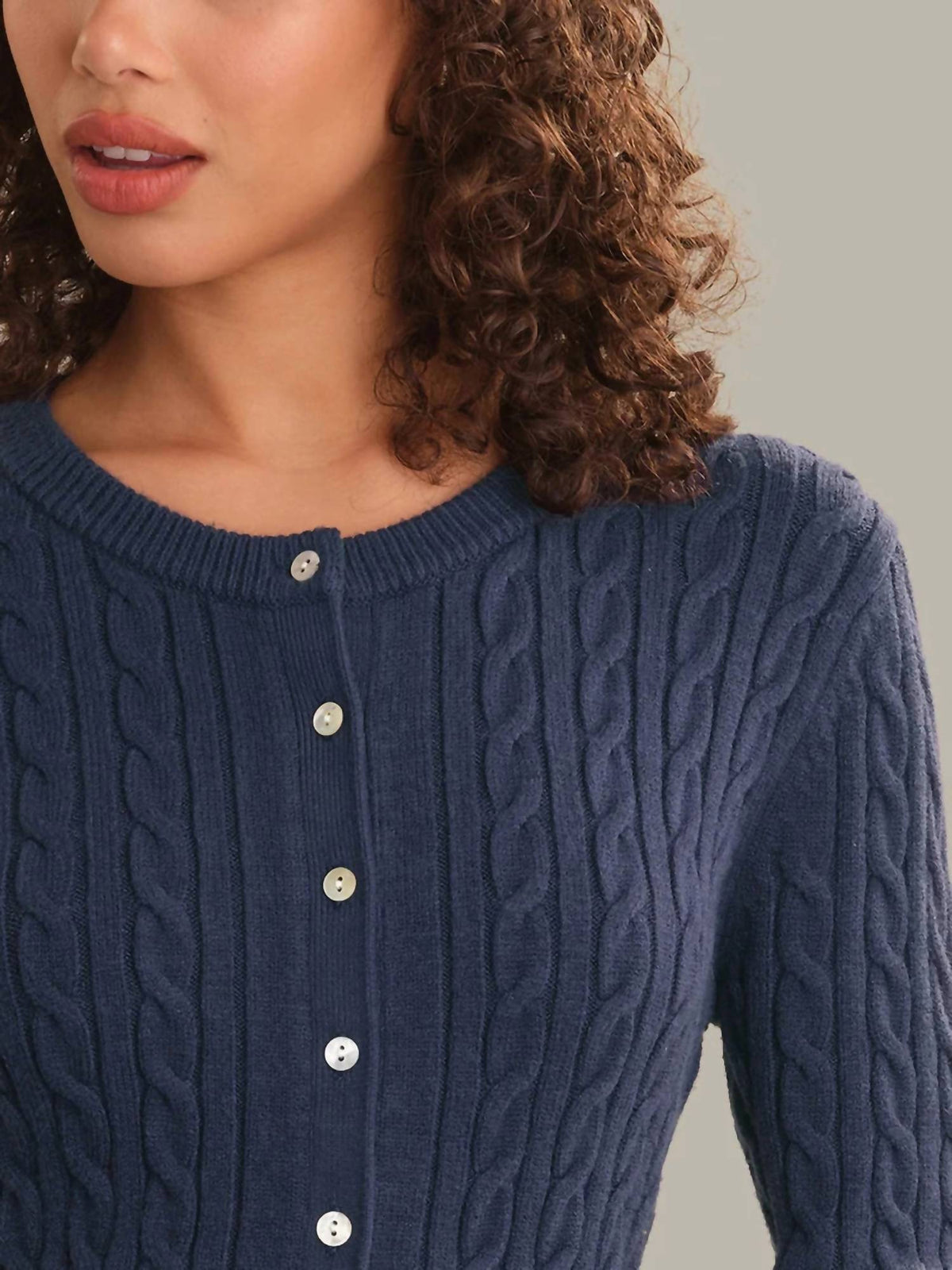 525 America - Juliette Cable Split Hem Cardigan