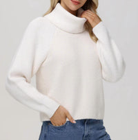 525 America - McKenzie Mixed Media Removeable Collar Sweater