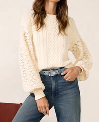 525 America - Piper Dramatic Sleeve Cable Sweater