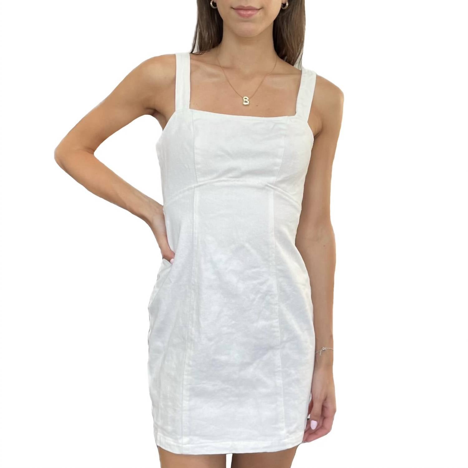 Papermoon - Stella Lace Up Back Denim Mini Dress