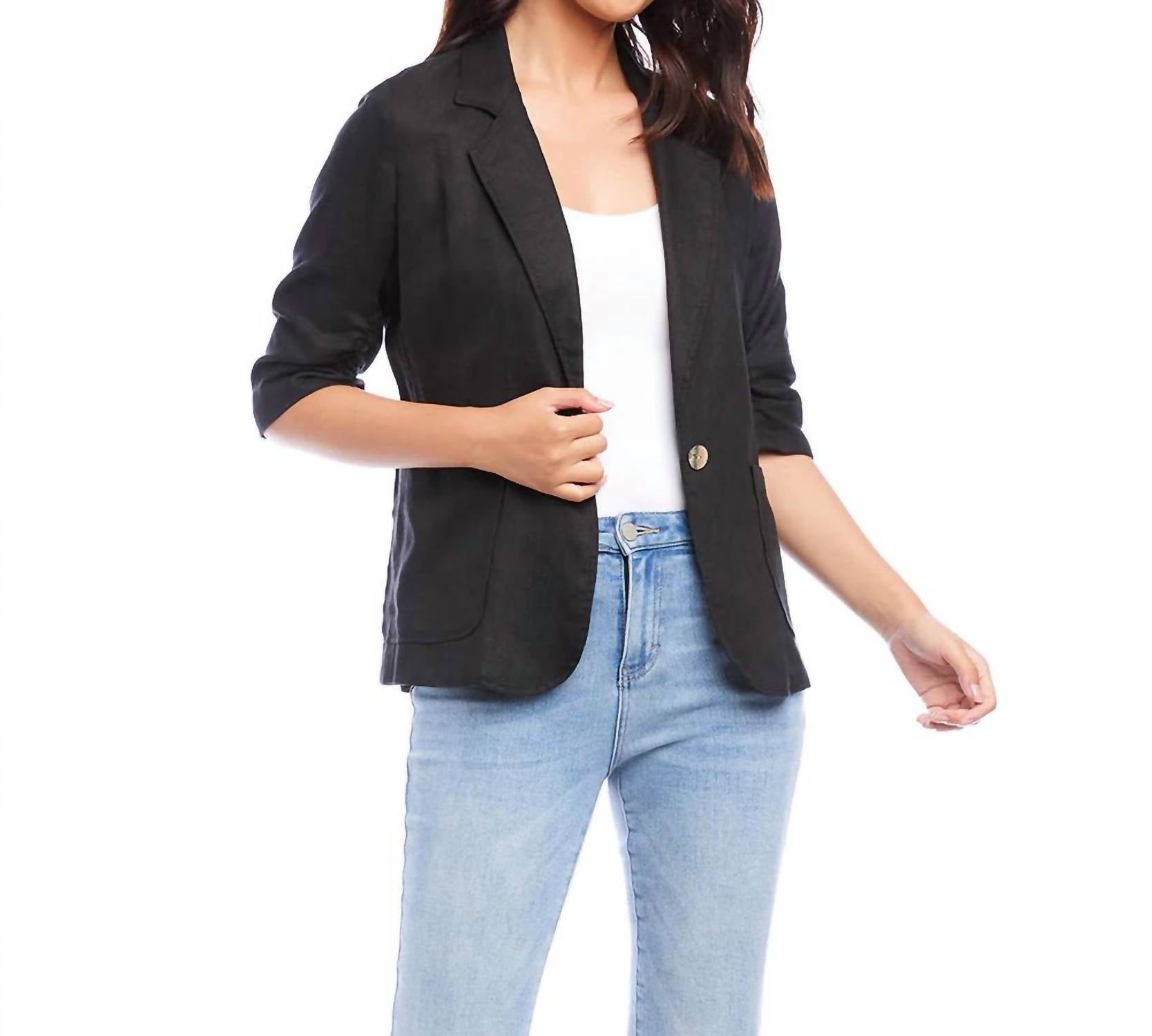 Karen Kane - Rosalie Ruched Sleeve Jacket