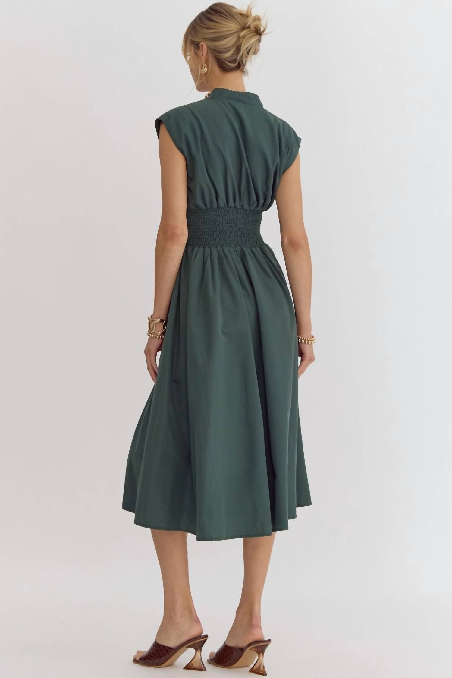 entro Daria Midi Dress in green - women's dress - view 4