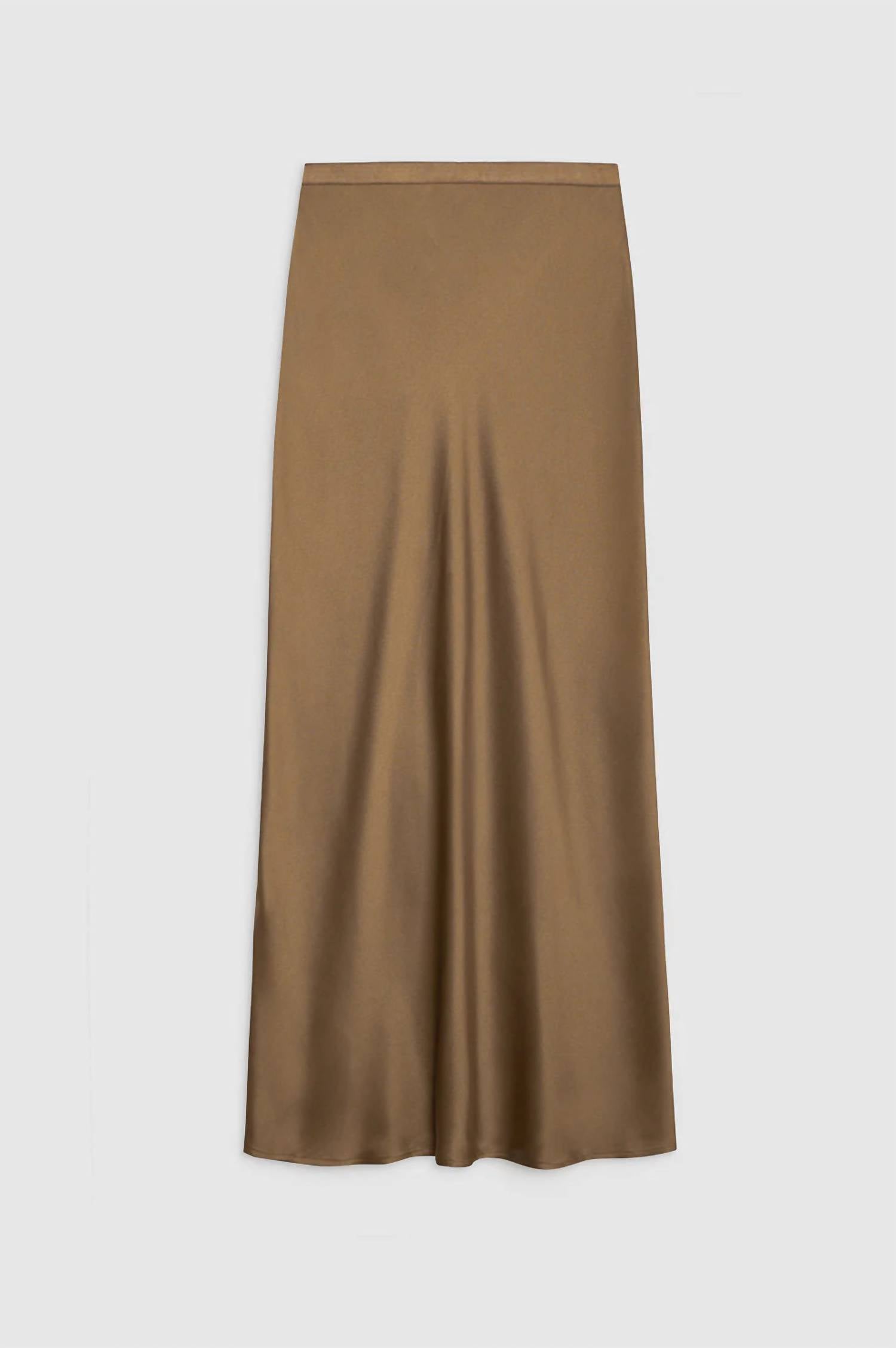 ANINE BING Bar Silk Skirt in sepia - women's skirt - view 4