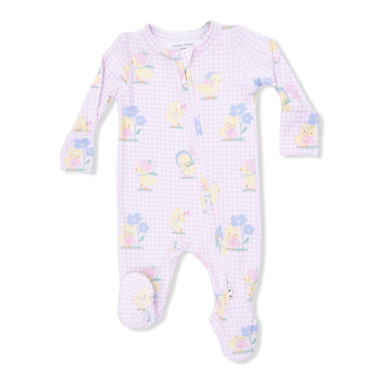 Angel Dear - Kids Vintage Spring Ducklings 2 Way Zipper Footie