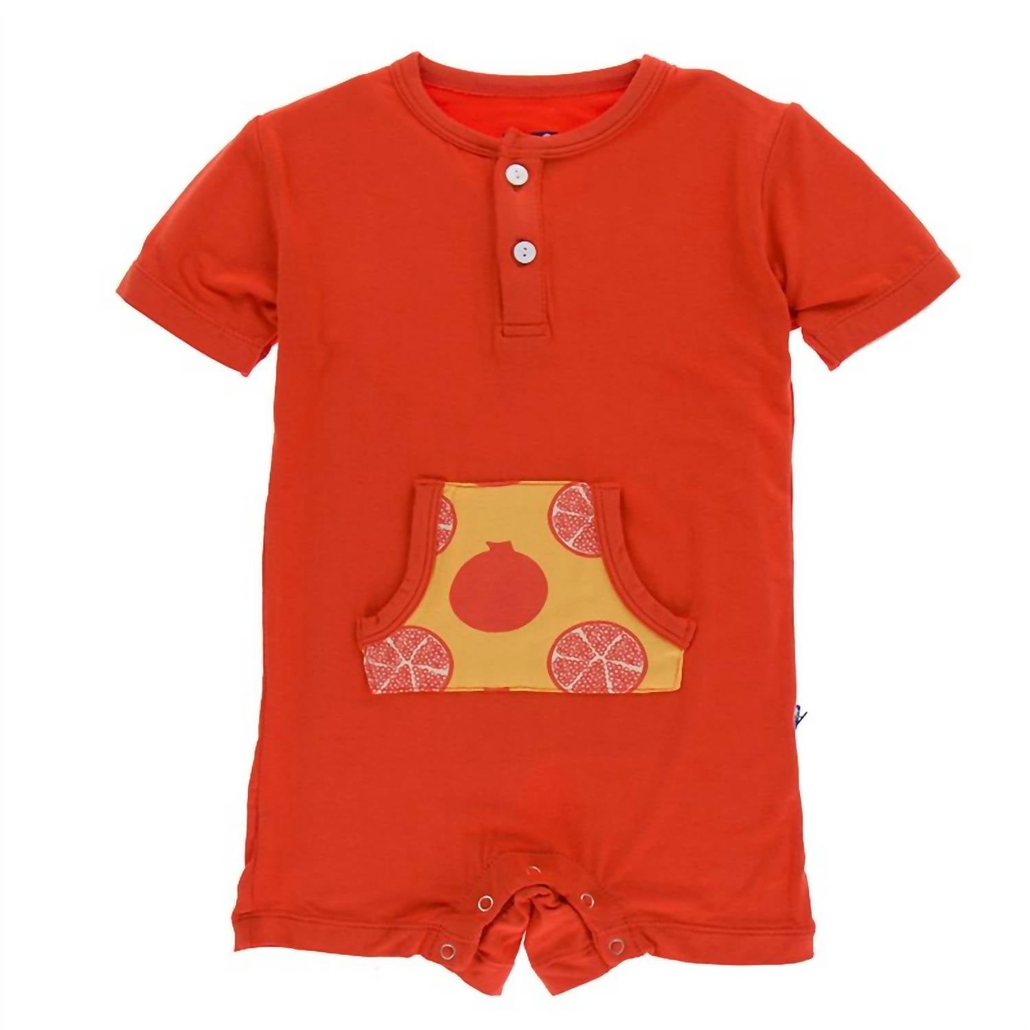 Kickee - Boys' Print Kangaroo Romper