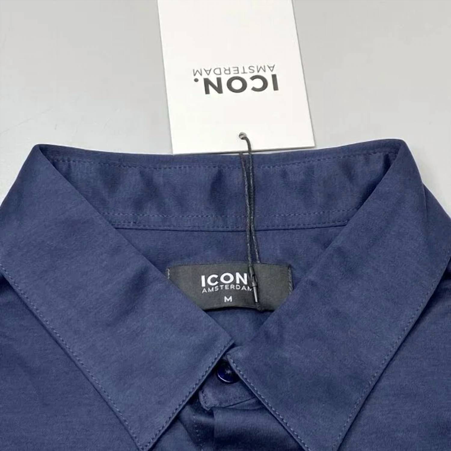 Icon Amsterdam Men’s The Luxe Button-up Shirt in navy blue - men's shirt - view 5