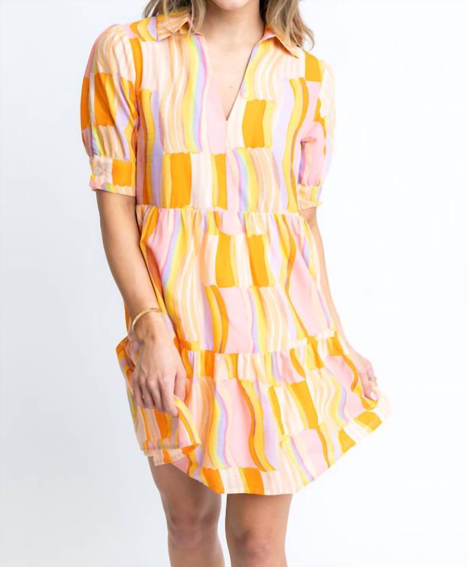 Karlie - Stripe V-neck Dress