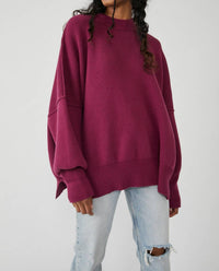 Free People Easy Street Tunic Sweater in dreamy mulberry - women's sweater