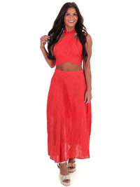 Hyfve - Evening Escape Eyelet Top And Skirt Set