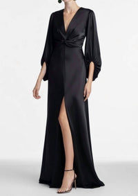SACHIN & BABI Jenny Satin Crepe Gown in black - women's dress
