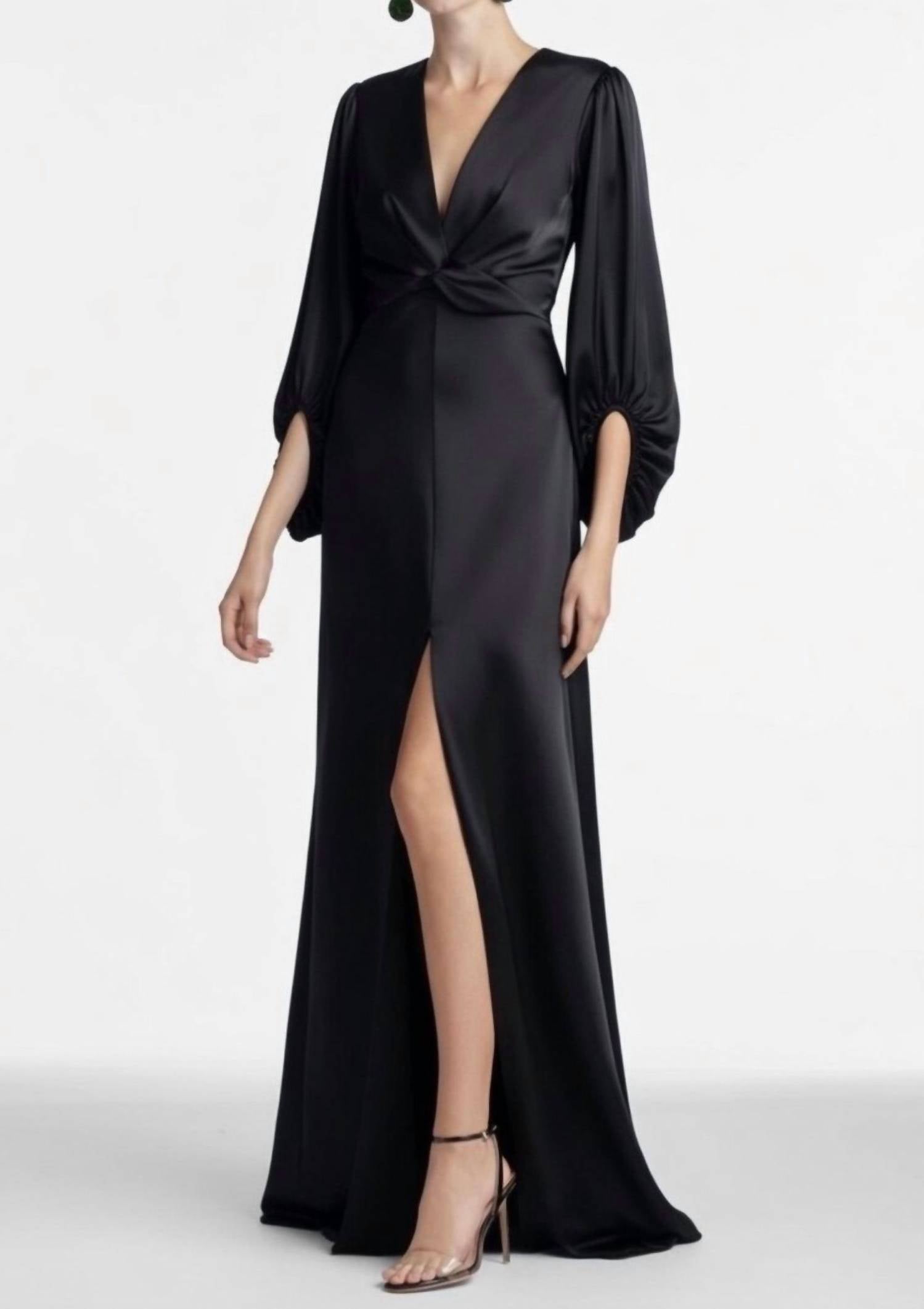 SACHIN & BABI Jenny Satin Crepe Gown in black - women's dress