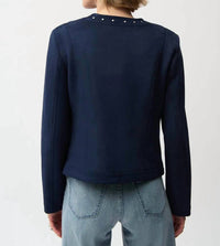 Joseph Ribkoff - Studded Faux Suede Long Sleeves Jacket