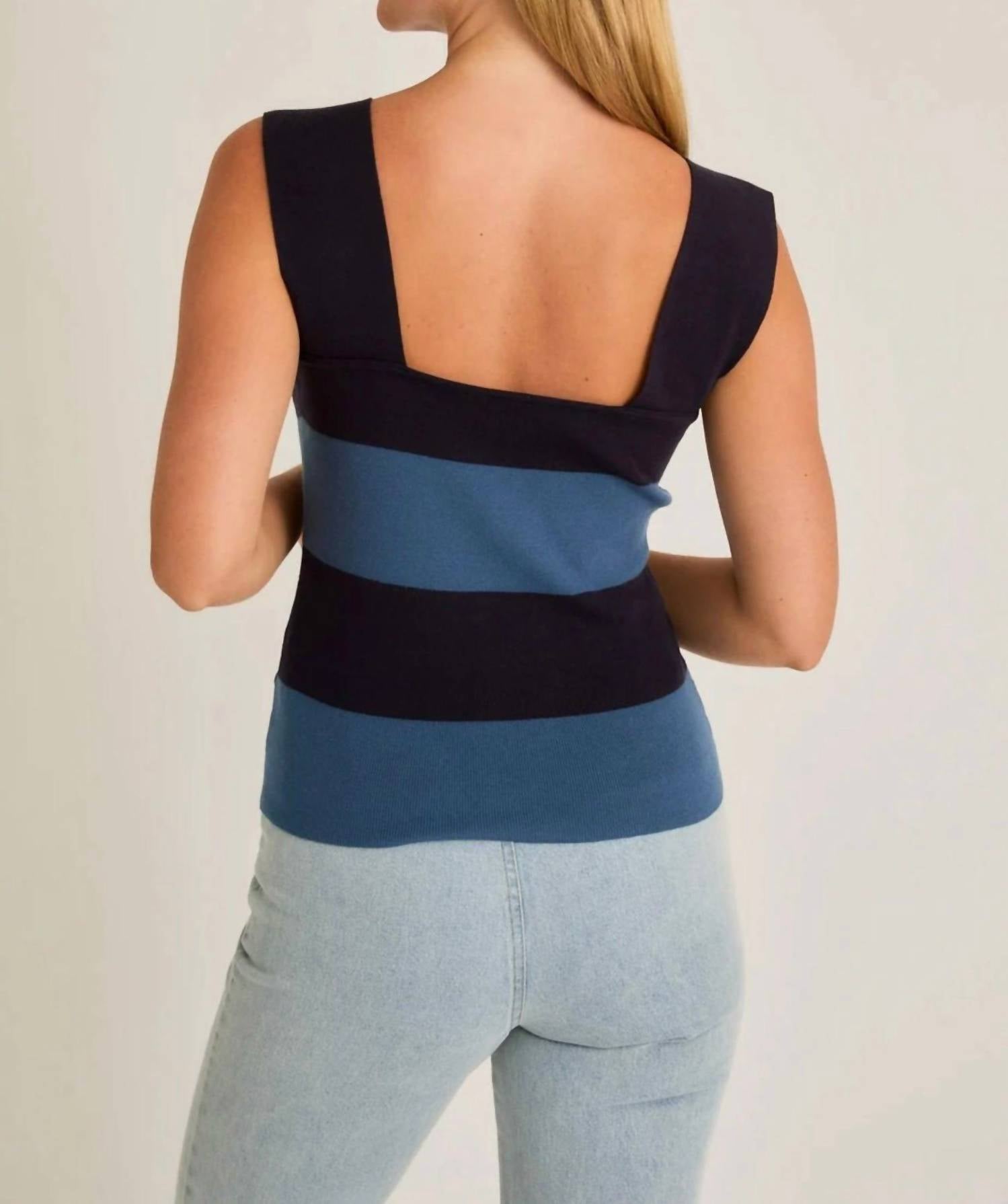Le Lis - Wide Strap Stripe Sweater Top