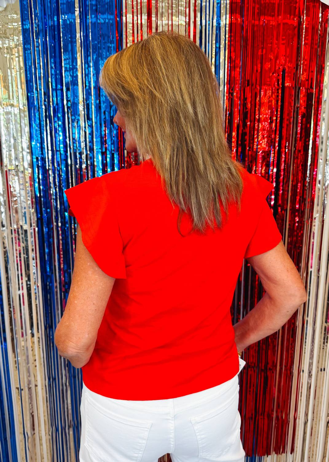 Another Love Leona Top in red - women's blouse - alternate view