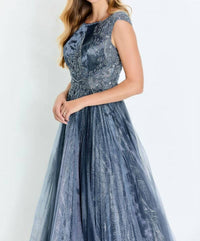 Montage By Mon Cheri - Lace Novelty Organza Long Dress