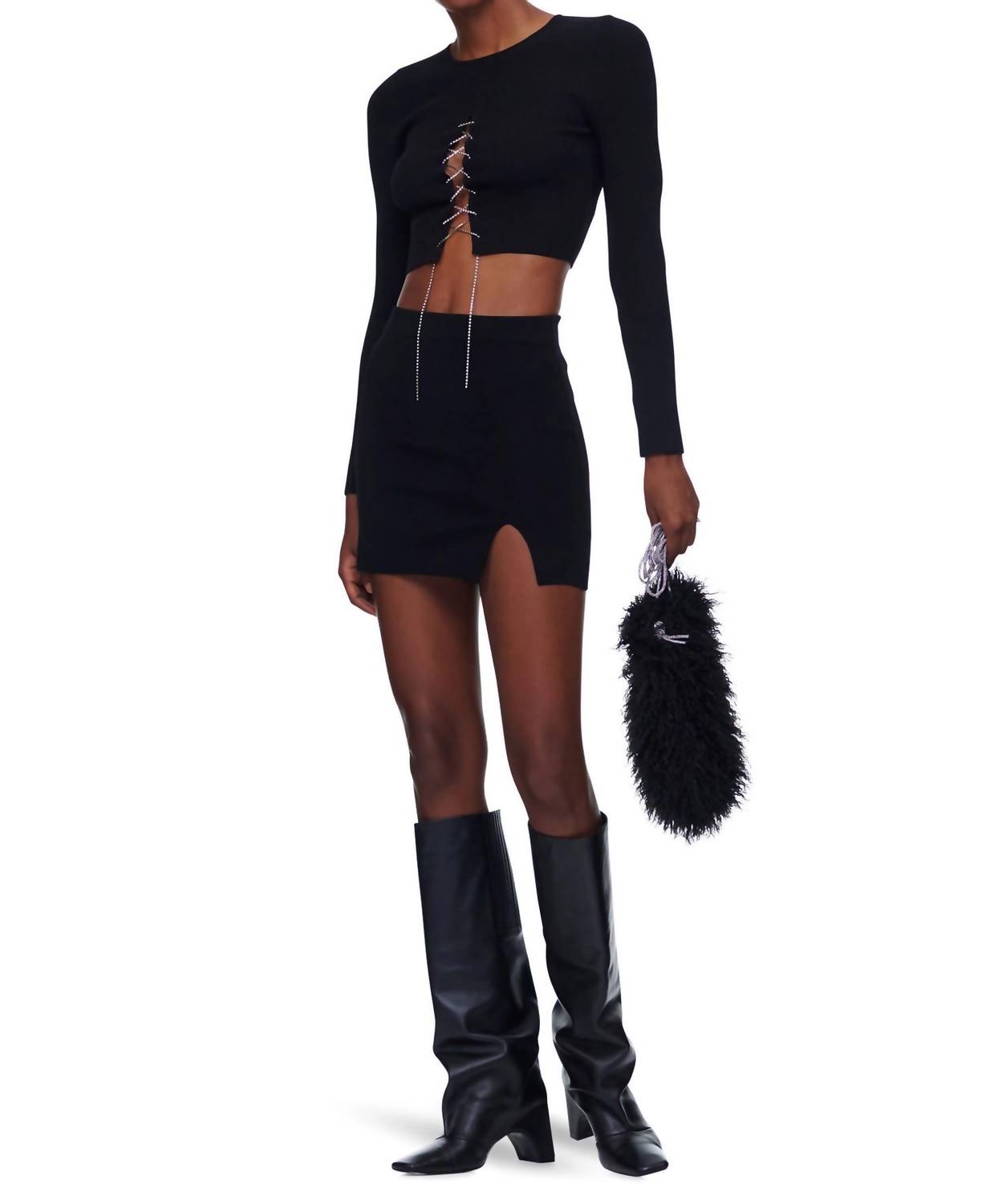 ASTR RAVEN SKIRT in black - women's skirt - view 4
