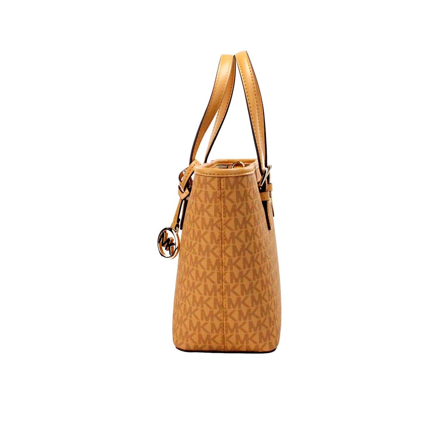 Michael Kors - Women's Jet Set Pvc Leather Xs Carryall Top Zip Tote Bag Purse