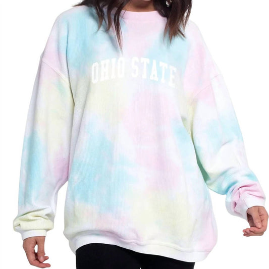 Chicka-D - Ohio State Tie Dye Corded Sweatshirt