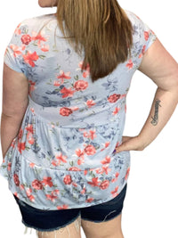 White Birch - Floral Ruffle Tee