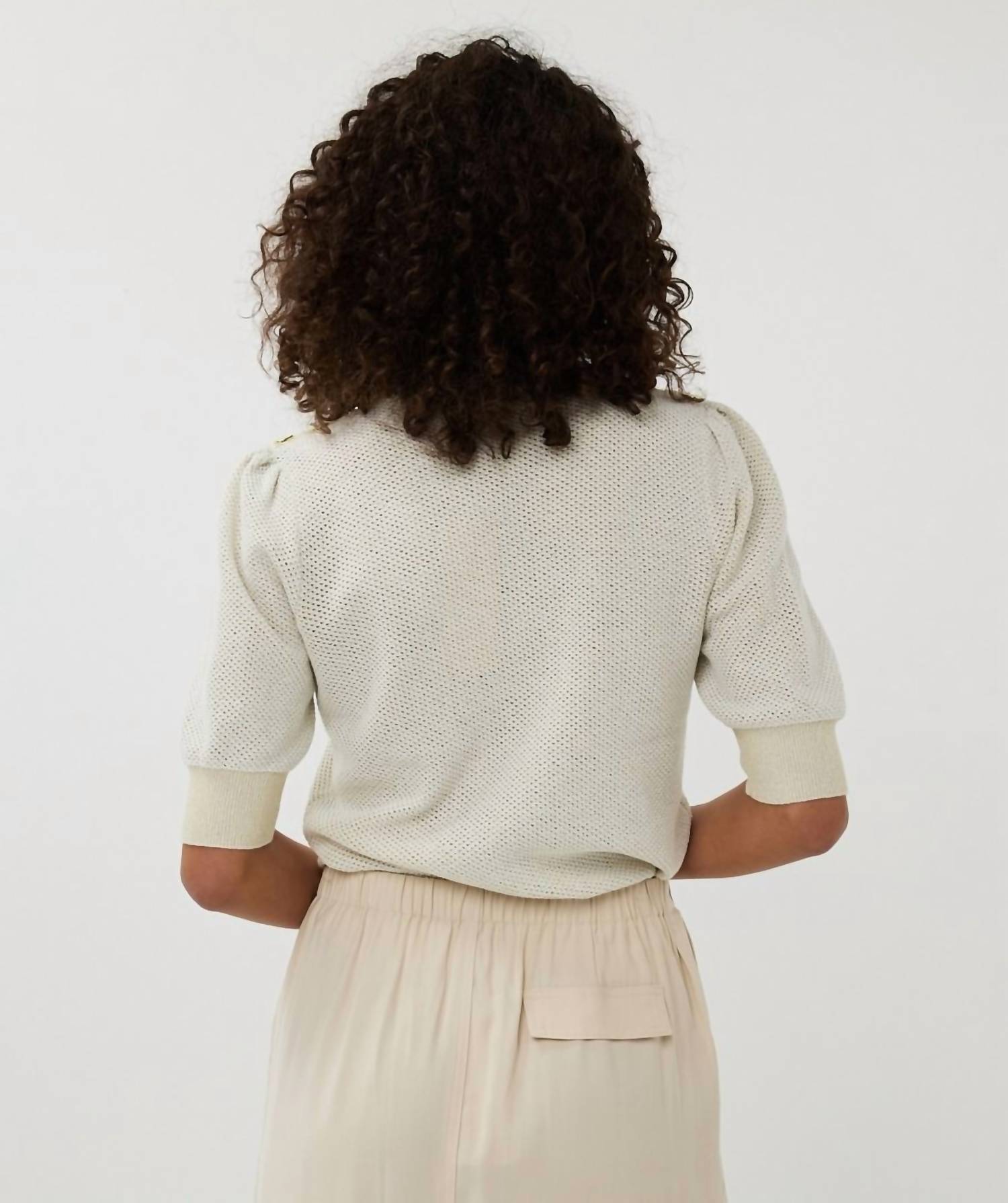 Esqualo - Short Sleeve Gather Sweater