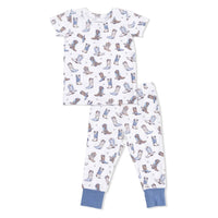 Angel Dear - Kids Cowboy Boots Bamboo Short Sleeve Pajama Set