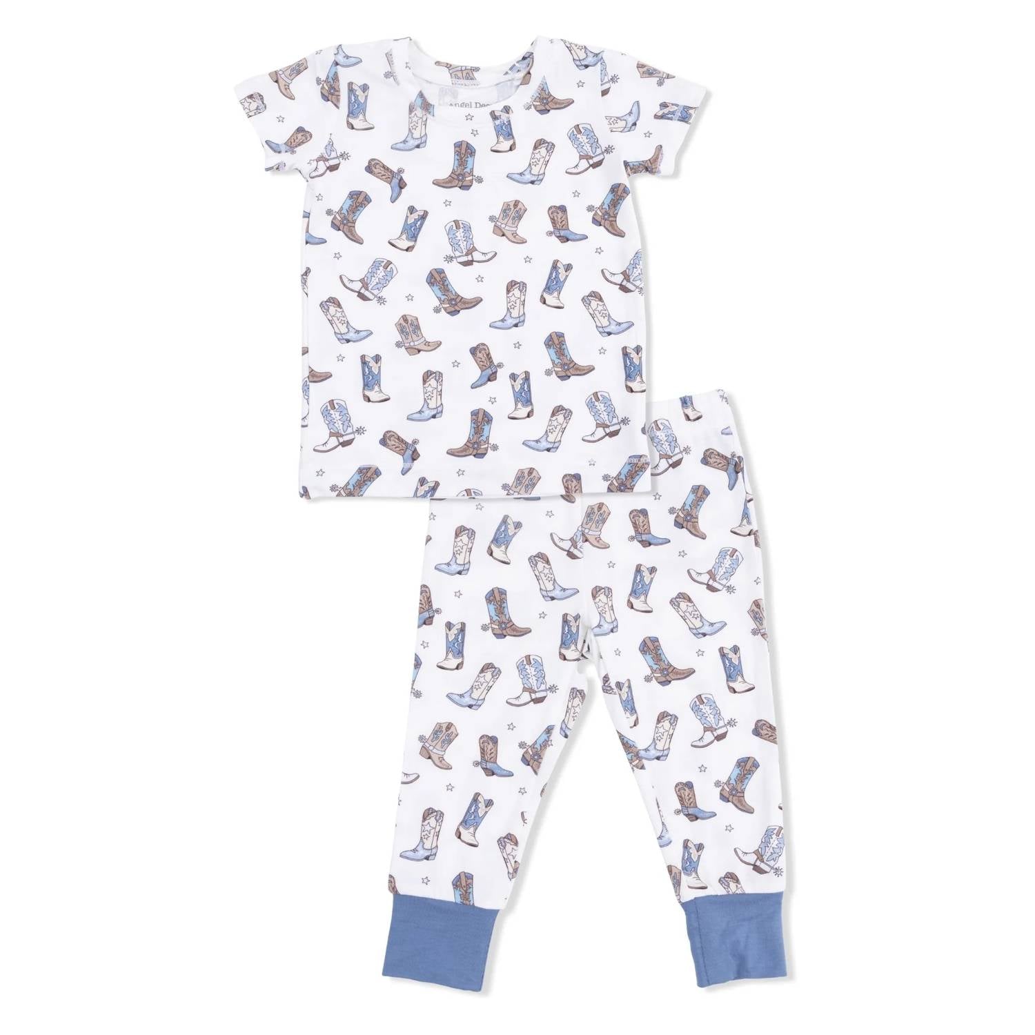 Angel Dear - Kids Cowboy Boots Bamboo Short Sleeve Pajama Set